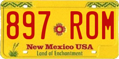 NM license plate 897ROM