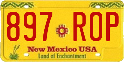 NM license plate 897ROP