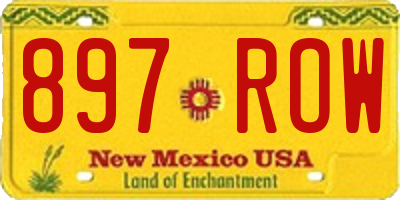 NM license plate 897ROW