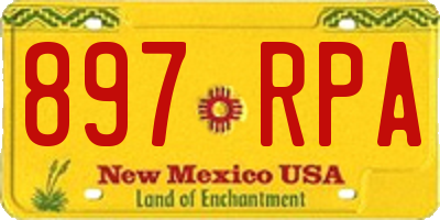NM license plate 897RPA