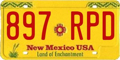 NM license plate 897RPD
