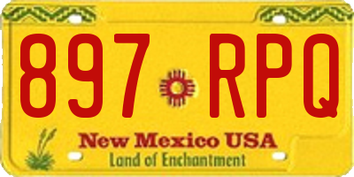 NM license plate 897RPQ