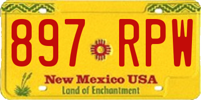 NM license plate 897RPW