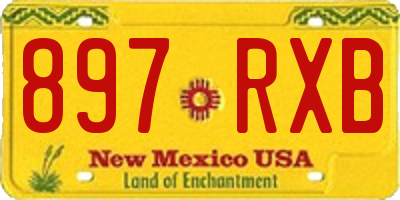 NM license plate 897RXB