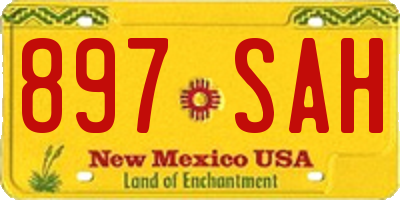 NM license plate 897SAH