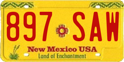 NM license plate 897SAW