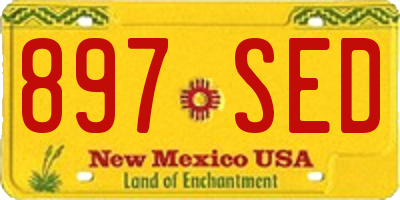 NM license plate 897SED