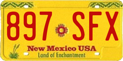 NM license plate 897SFX