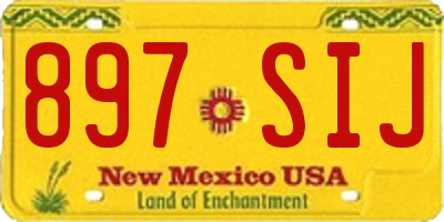 NM license plate 897SIJ
