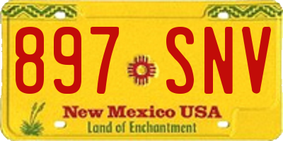 NM license plate 897SNV