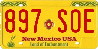 NM license plate 897SOE