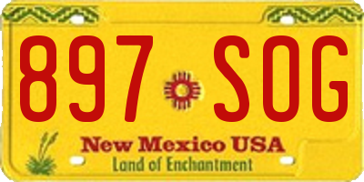 NM license plate 897SOG