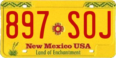 NM license plate 897SOJ