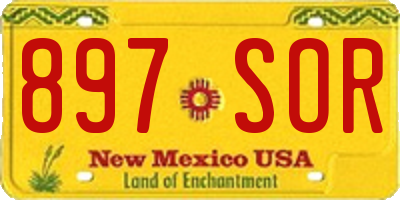 NM license plate 897SOR