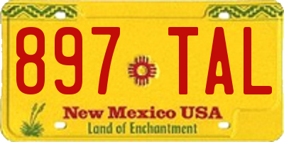 NM license plate 897TAL