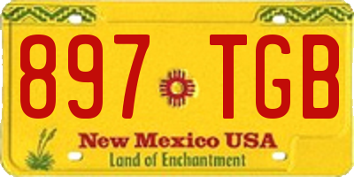 NM license plate 897TGB