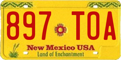NM license plate 897TOA