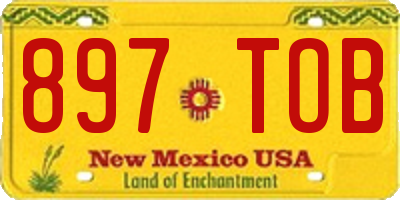 NM license plate 897TOB