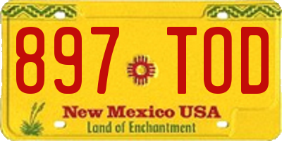NM license plate 897TOD