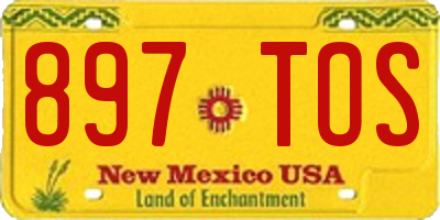 NM license plate 897TOS