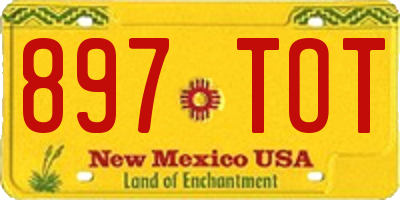 NM license plate 897TOT