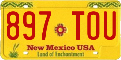 NM license plate 897TOU