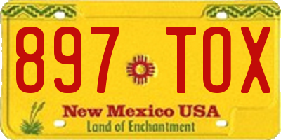 NM license plate 897TOX