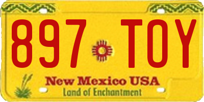 NM license plate 897TOY