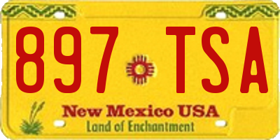 NM license plate 897TSA