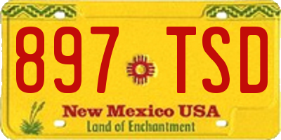 NM license plate 897TSD