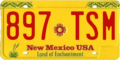 NM license plate 897TSM