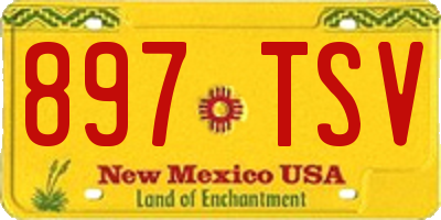 NM license plate 897TSV
