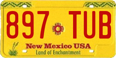 NM license plate 897TUB