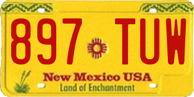 NM license plate 897TUW
