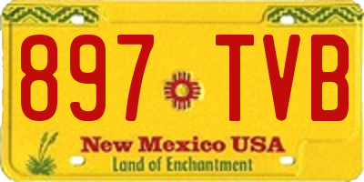 NM license plate 897TVB