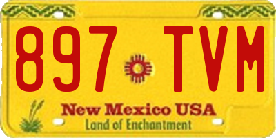 NM license plate 897TVM
