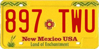 NM license plate 897TWU