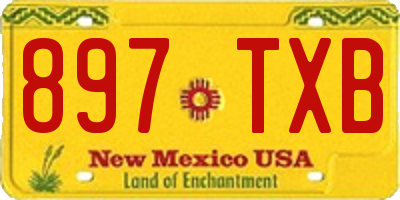 NM license plate 897TXB