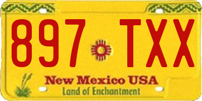 NM license plate 897TXX