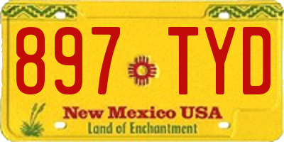NM license plate 897TYD