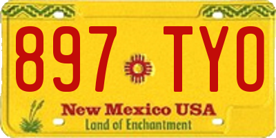 NM license plate 897TYO
