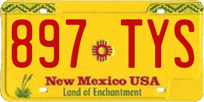 NM license plate 897TYS
