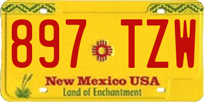 NM license plate 897TZW