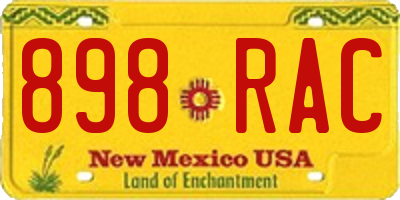 NM license plate 898RAC