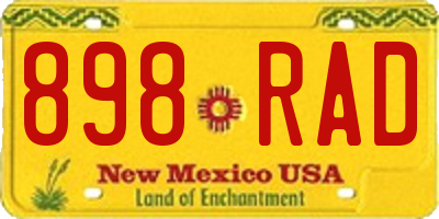 NM license plate 898RAD