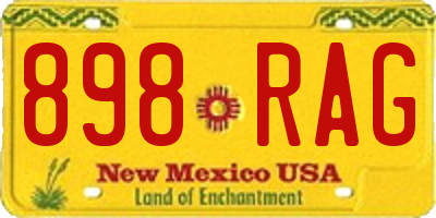 NM license plate 898RAG