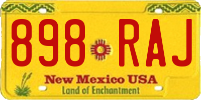 NM license plate 898RAJ