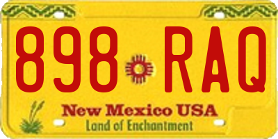 NM license plate 898RAQ