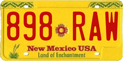 NM license plate 898RAW