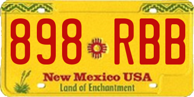 NM license plate 898RBB